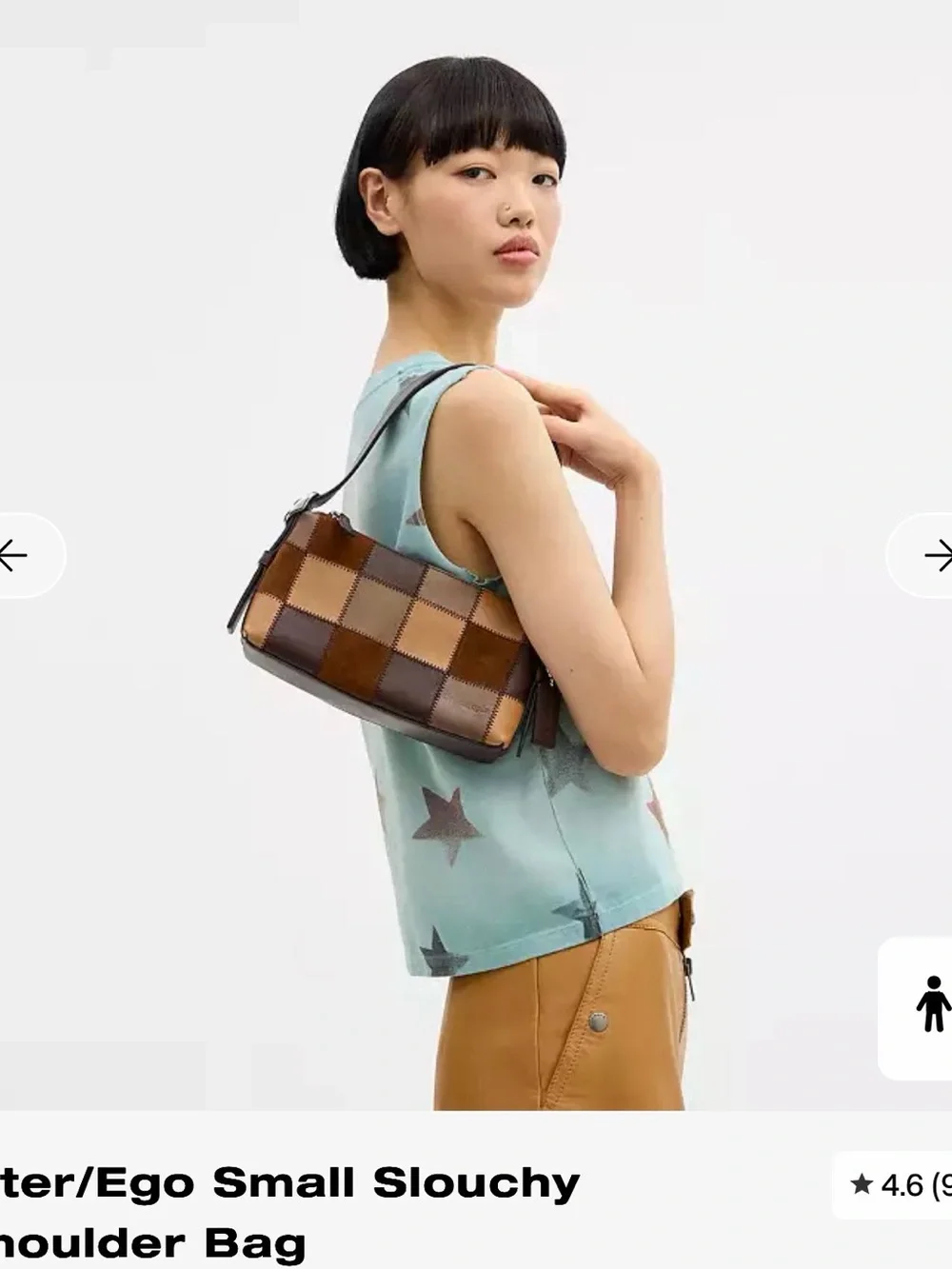 Alter/Ego Small Slouchy Shoulder Bag in tan multi - Picture 6 of 6
